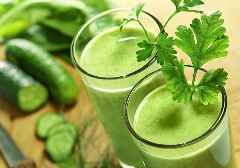 Cucumber juice with parsley for prostatitis.